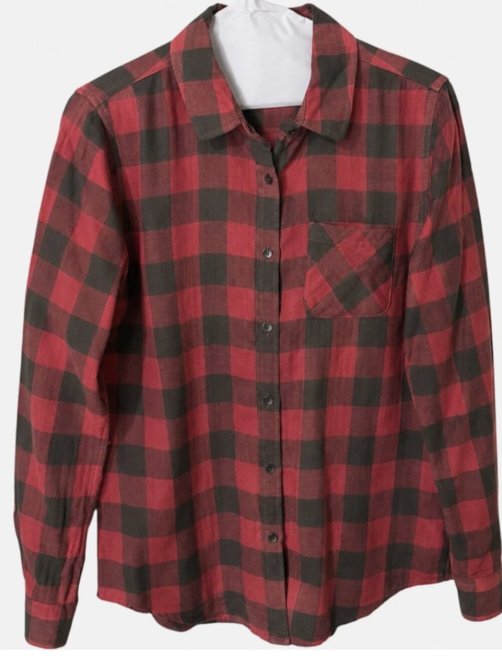 Flag & Anthem Long Sleeve Button Down Men's 100% Cotton Checkered Shirt. NEW